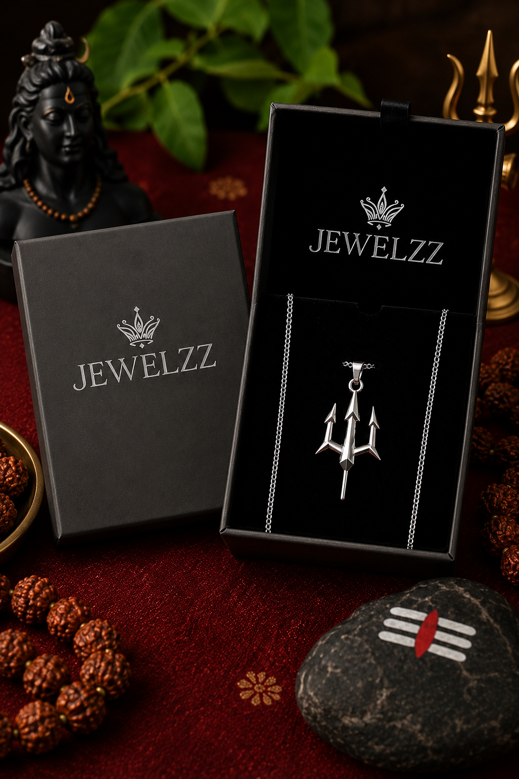 Mahadev Trishul Pendant Necklace with Chain | Shiv Ji Daak Kavad