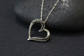Elegant Heart Pendant Necklace for Women | Crystal Heart Necklace | Silver Finish